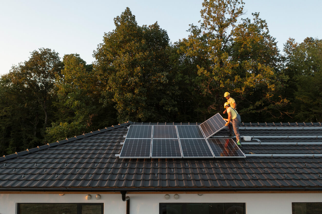 solar panels on a home