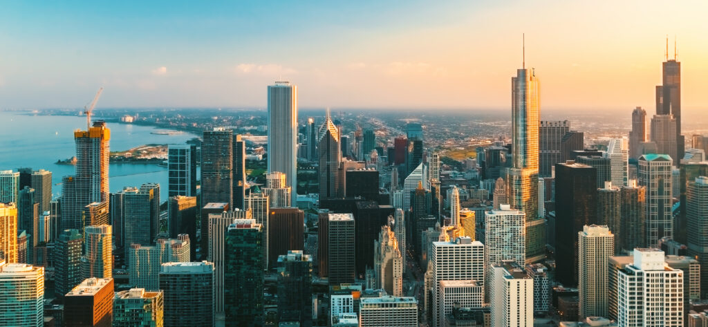 Downtown Chicago cityscape skyscrapers