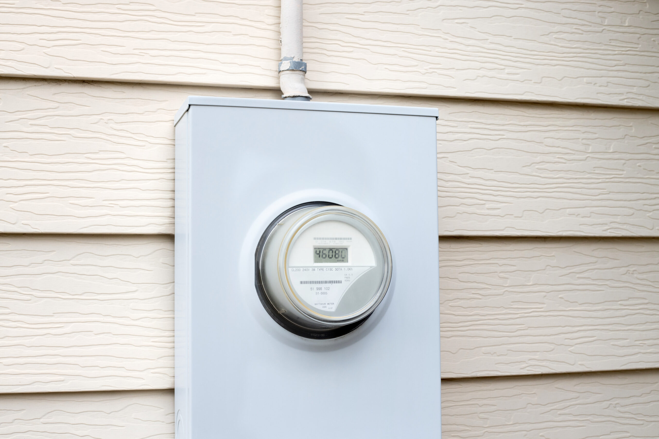 Electric meter on house