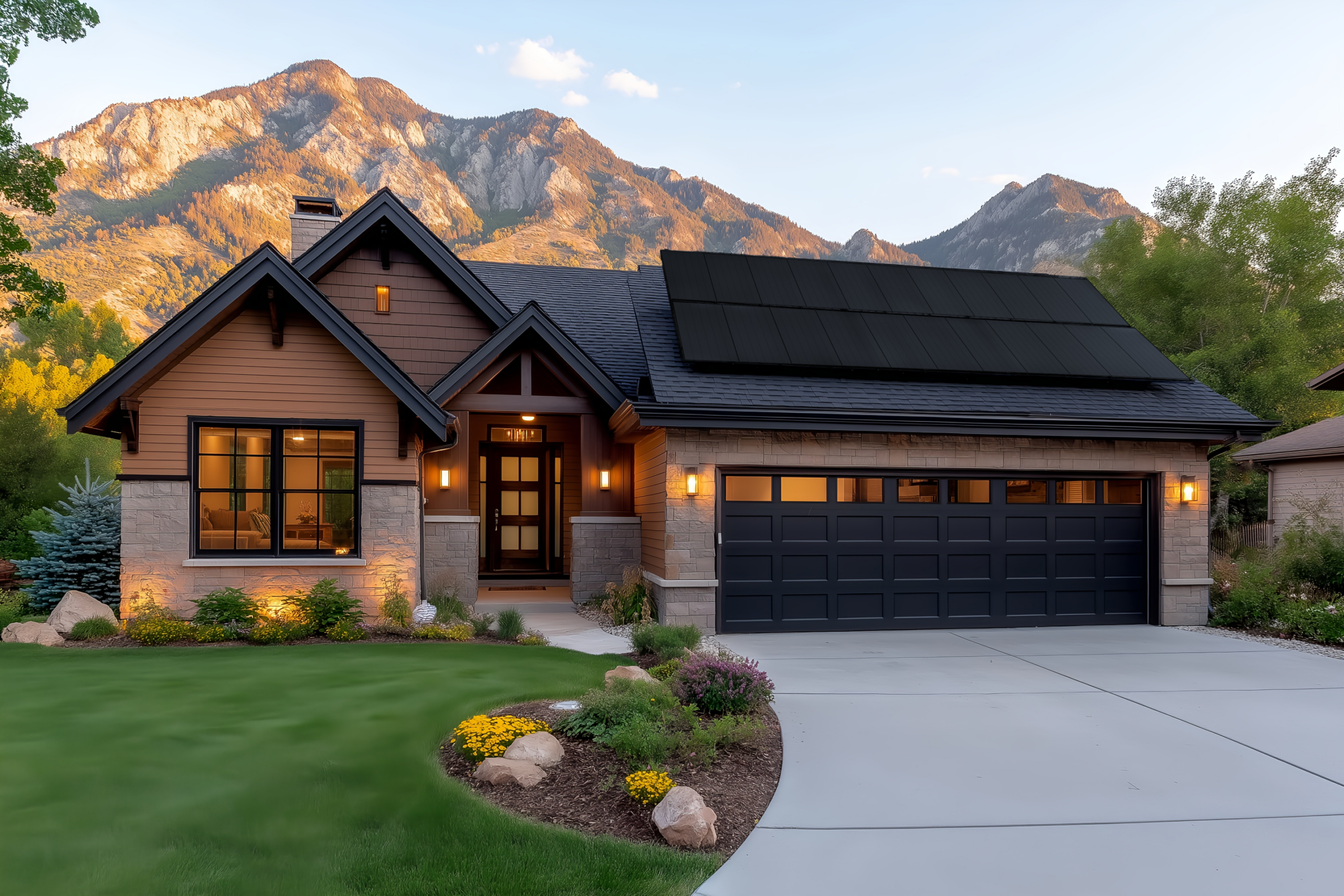 Utah home with solar panels